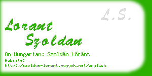 lorant szoldan business card